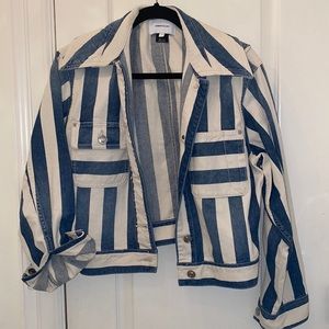 striped denim jacket